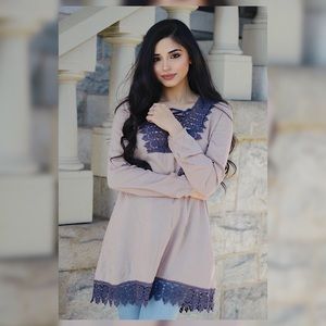 Mocha Embroidered Top